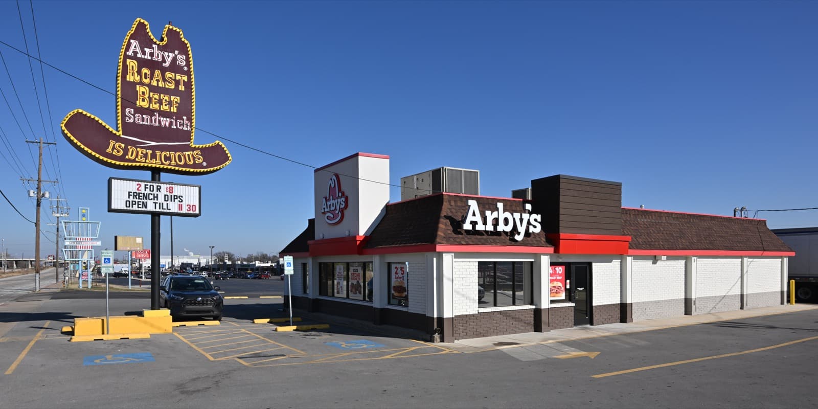 The exterior of an Arby's