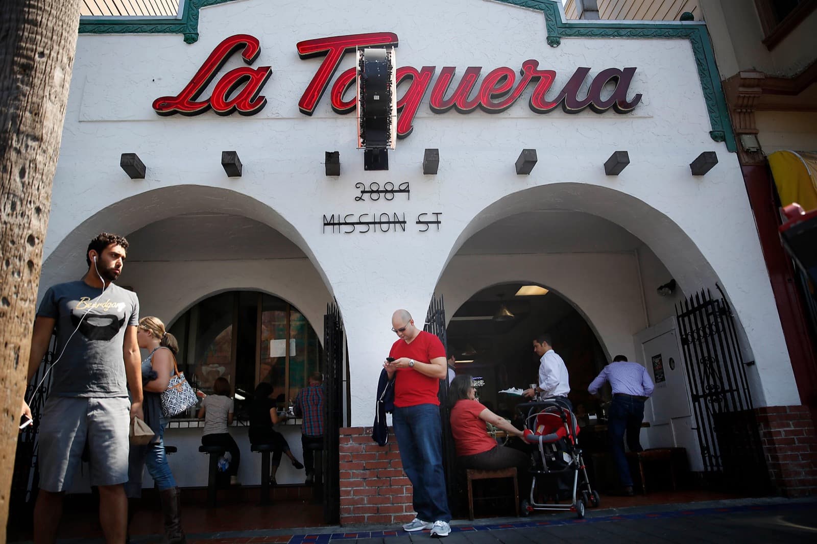 The exterior of La Taqueria