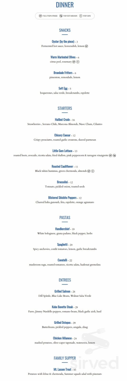Pearl 6101 menu