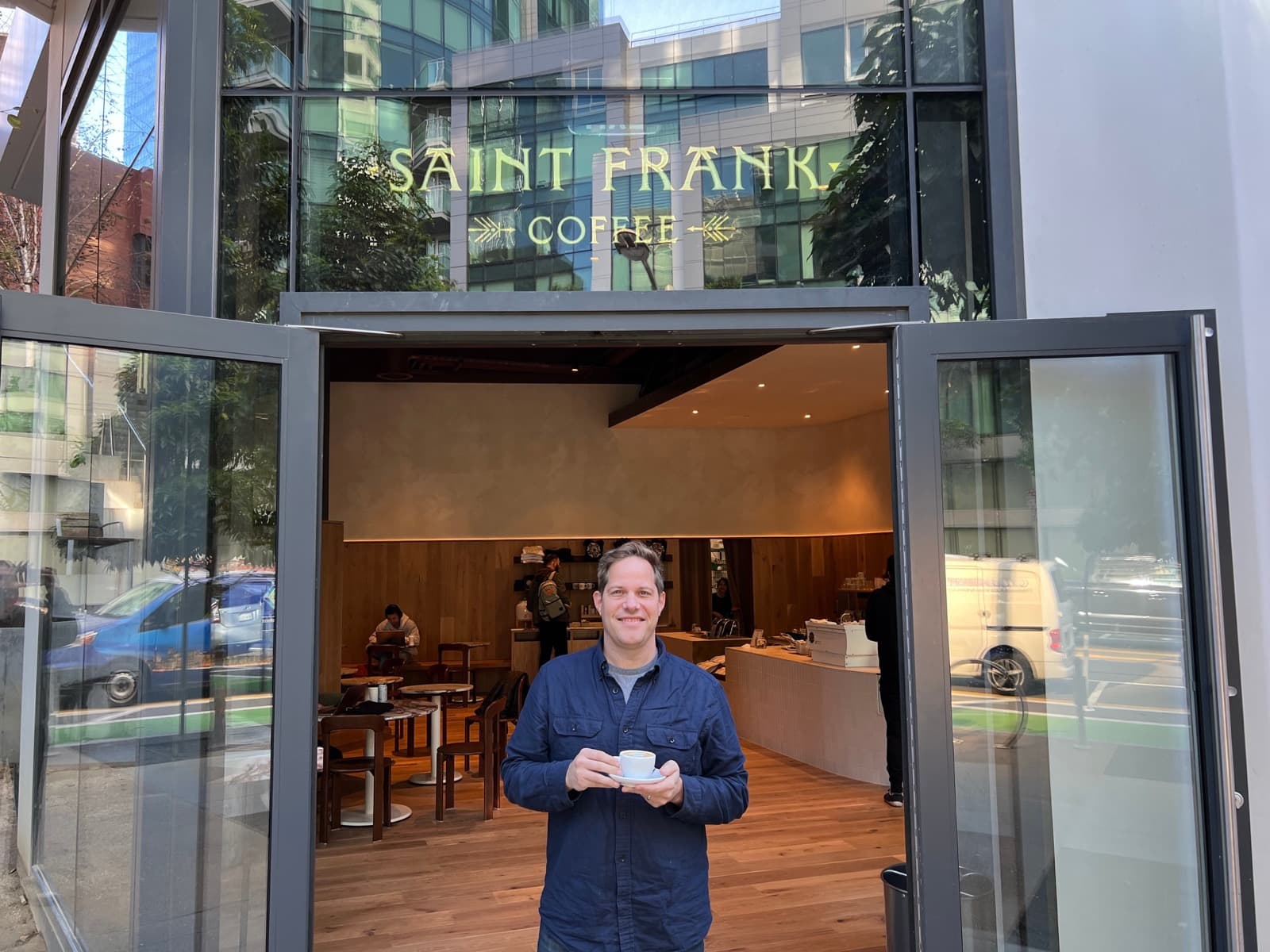 The exterior of Saint Frank Coffee